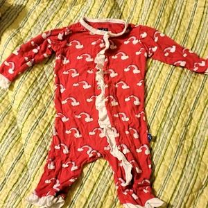 Kickee Pants Ruffle Rainbow NB pink one peice